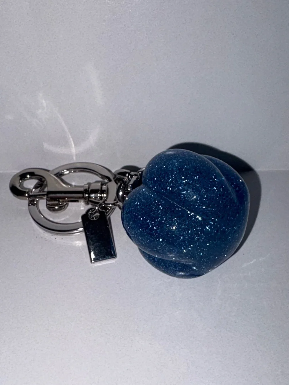 Sparkling “Out of the Blue” Pumpkin Bag Charm Keychain